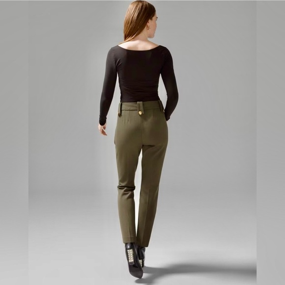 WHBM® Jolie Button Straight Luxe Stretch Pant - Picture 3 of 9